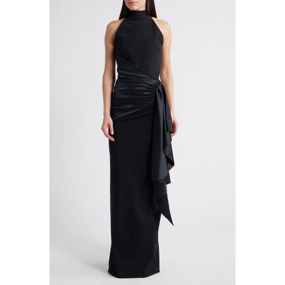 chiara boni black dress Chiara Boni La Petite Robe Women's Ryushi Sequined Halter Gown - Black
